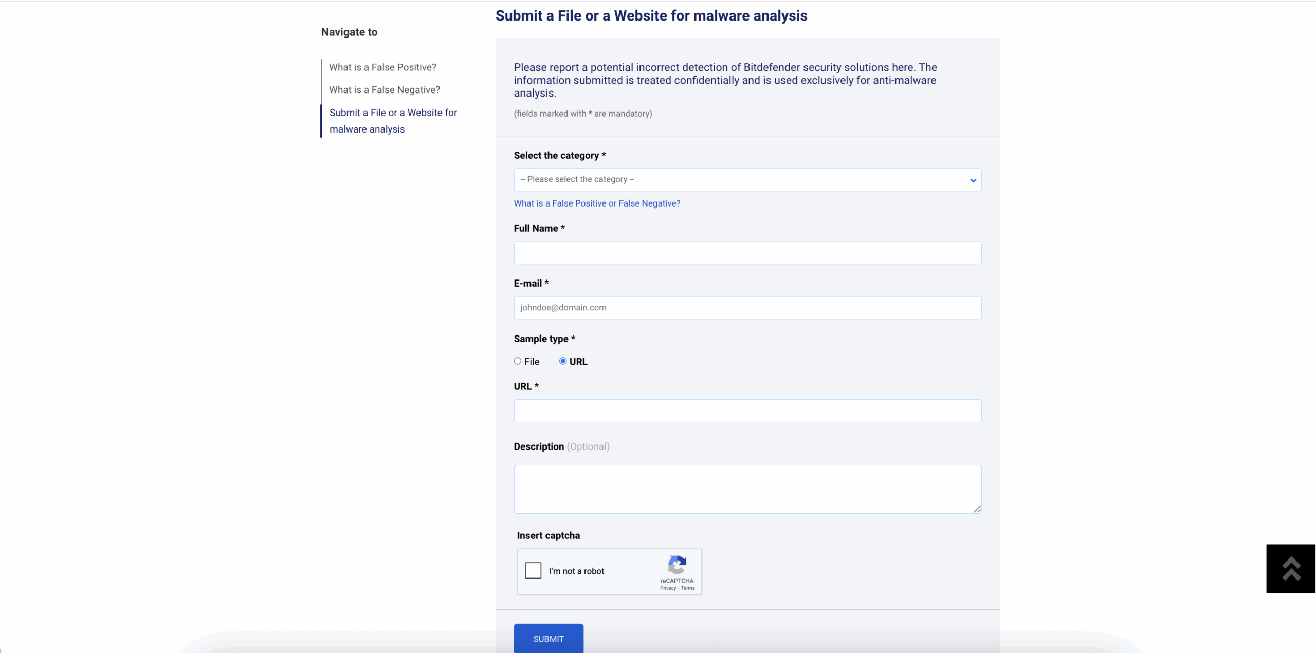 bitdefender form