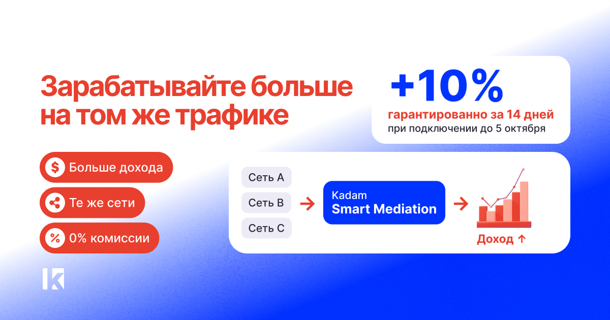 Больше дохода с текущего трафика: как работает Kadam Smart Mediation - Kadam Blog